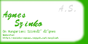 agnes szinko business card